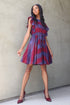 Simona Dress - Wine Stripe